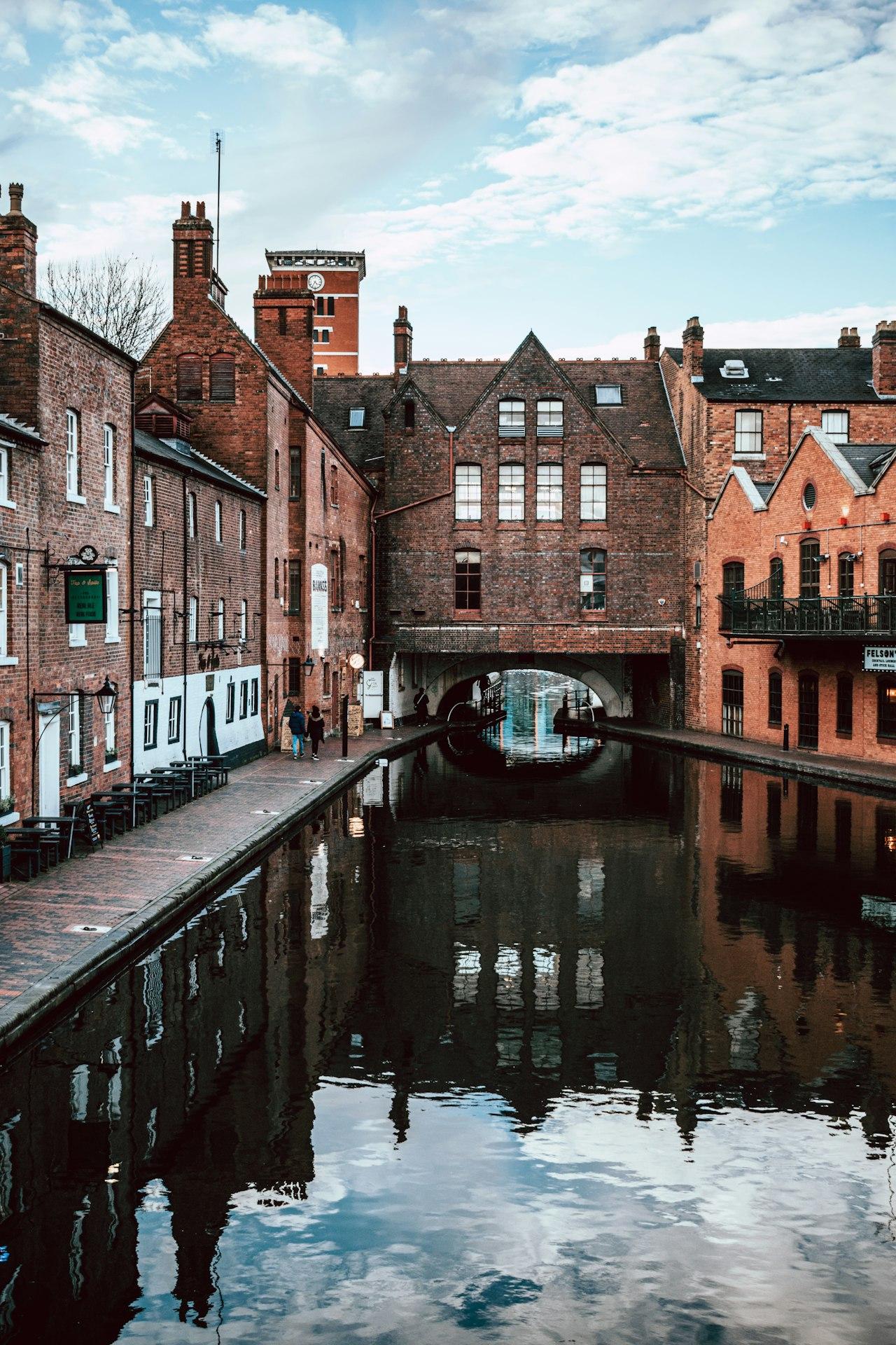 Gas Street Basin canals in central Birmingham
