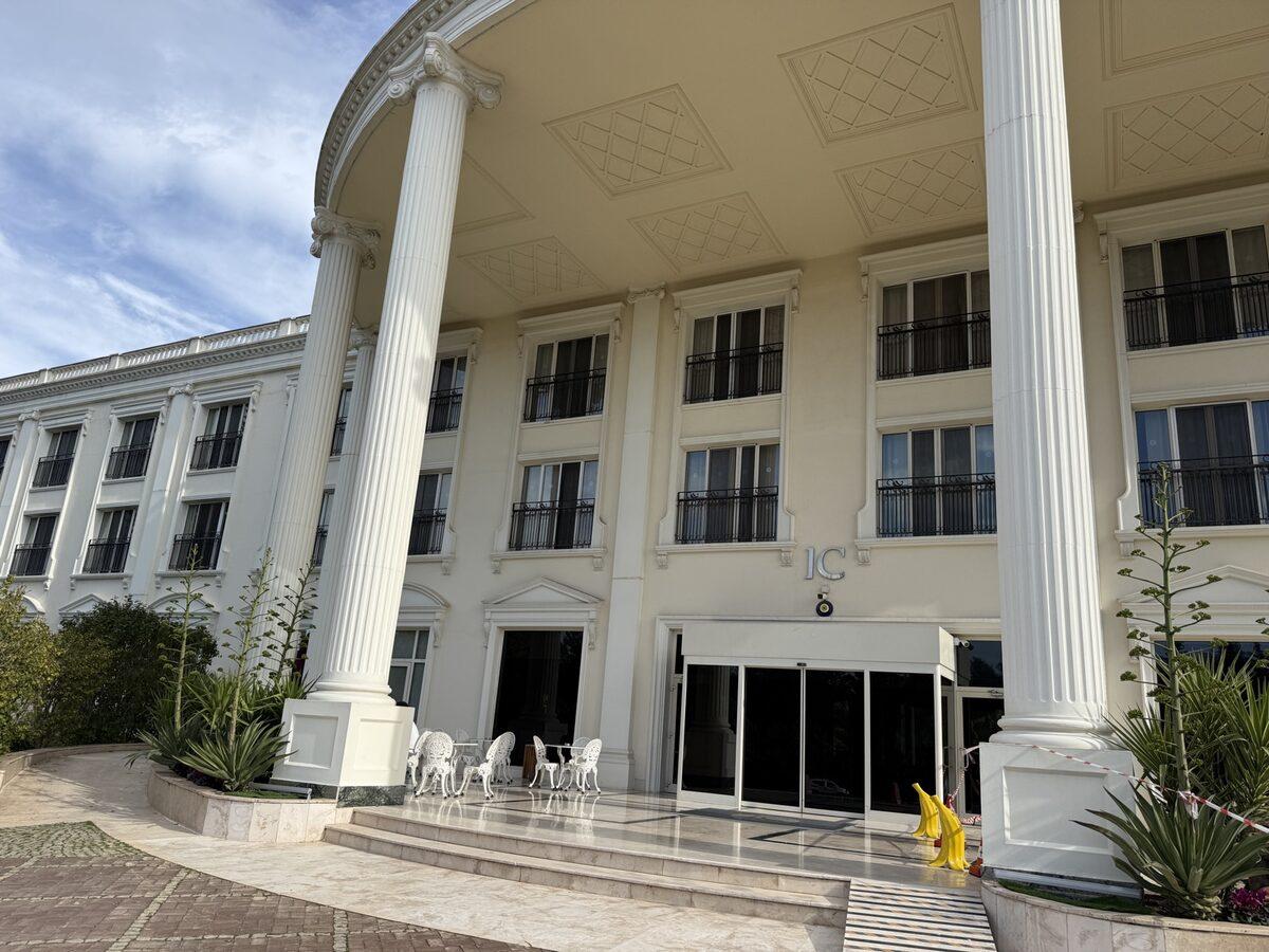 Neoclassical facade and main entrance — IC Hotels Airport, Antalya